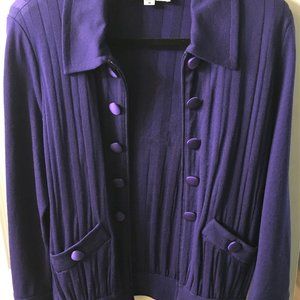 St. John Gorgeous Purple Cardigan Sweater M EUC